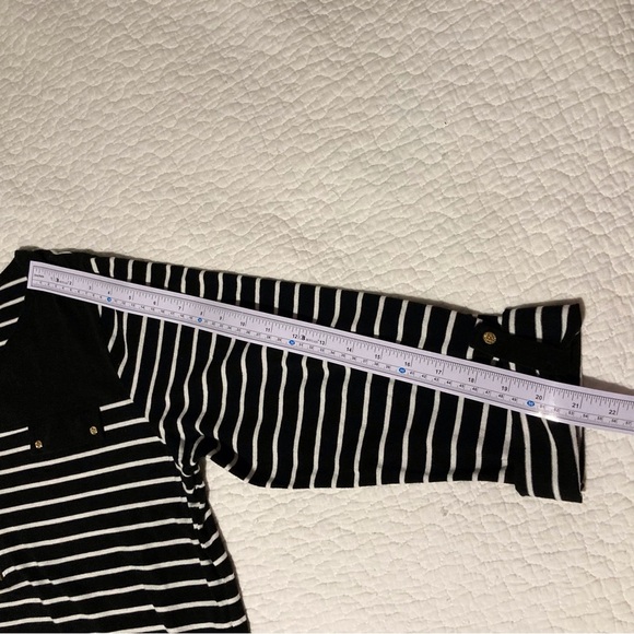 Anne Klein Sport Black and White Striped Blouse - Picture 4 of 10